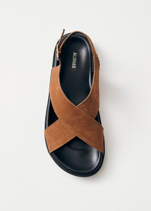 Nico Suede Brown Leather Sandals from Alohas