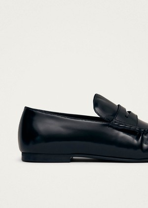 Aven Black Leather Loafers from Alohas