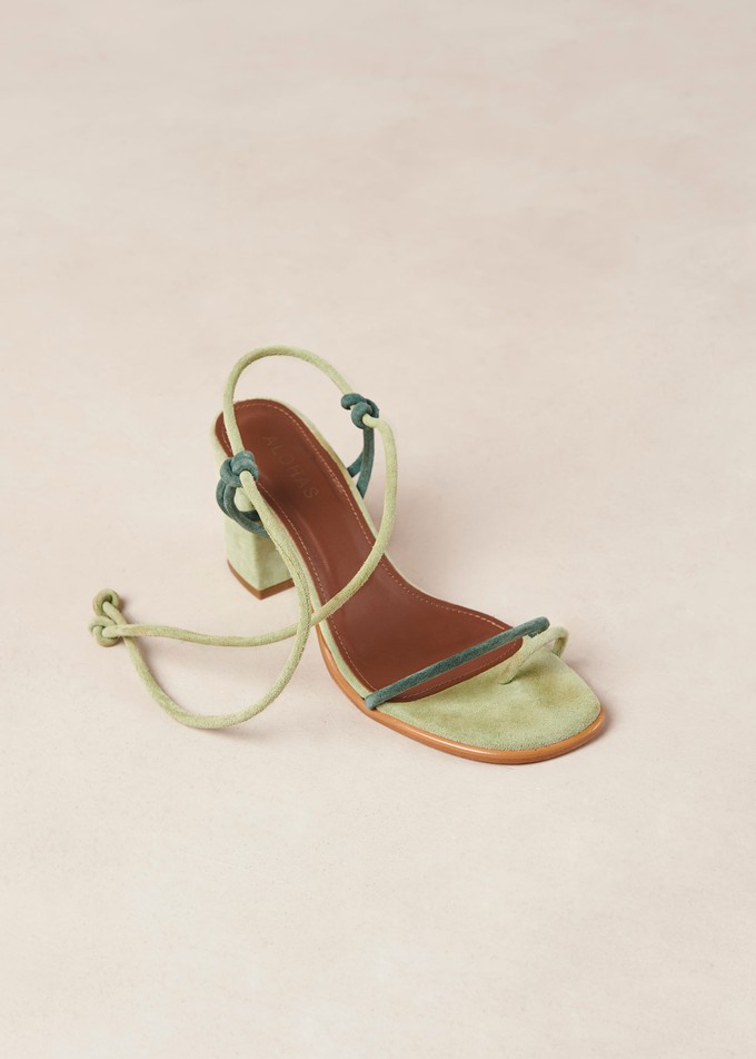 Grace Bicolor Green Leather Sandals from Alohas