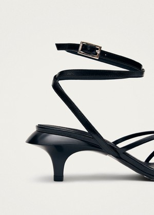 Soleia Black Leather Sandals from Alohas