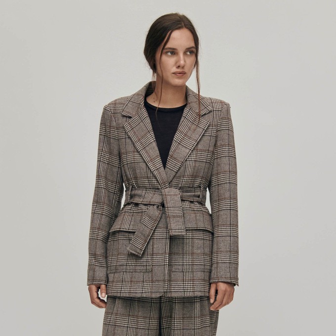 Nagano Checks Brown Blazer from Alohas Nagano Checks Brown Blazer from Alohas