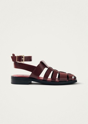Perry Sleek Burgundy Leather Sandals from Alohas