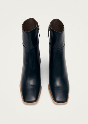 West Vintage Black Leather Ankle Boots from Alohas
