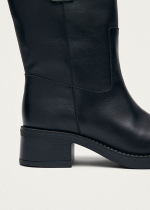 Rajan Black Leather Boots from Alohas