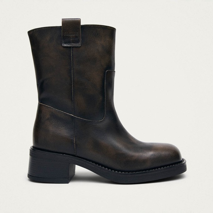 Rajan Vintage Effect Brown Leather Boots from Alohas