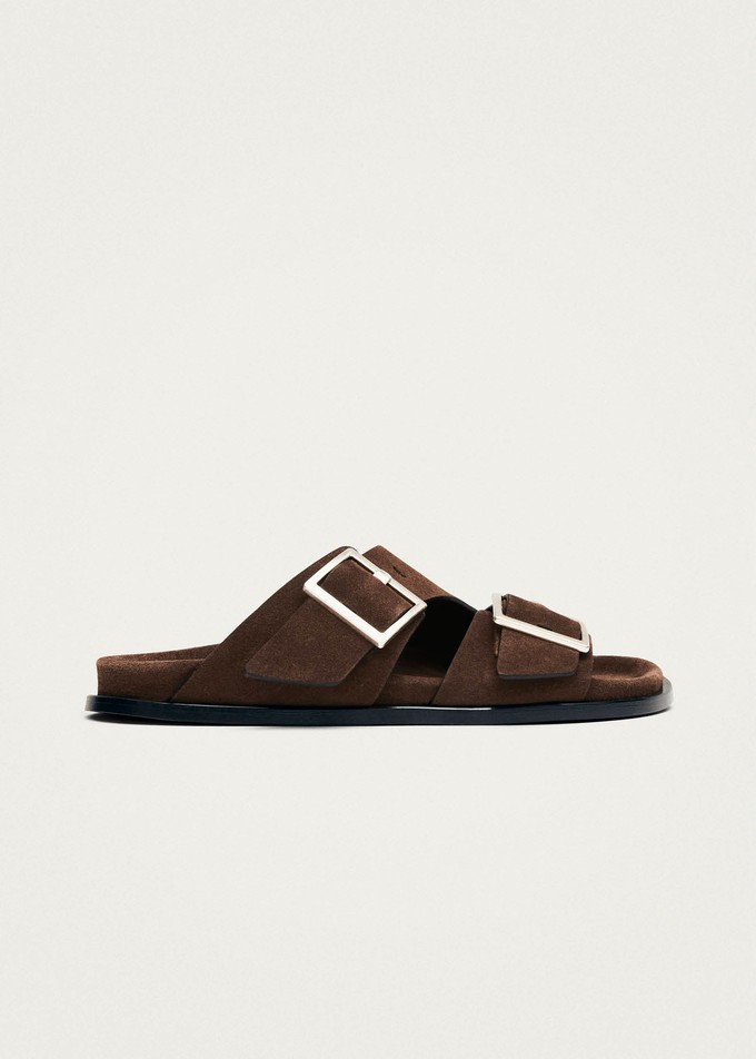 Alba Suede Brown Leather Sandals from Alohas