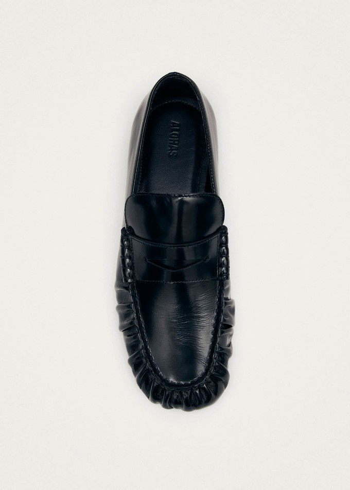 Aven Black Leather Loafers from Alohas