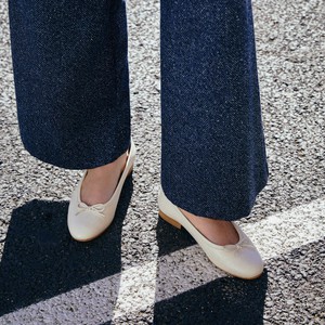 Oriana Cream Leather Ballet Flats from Alohas