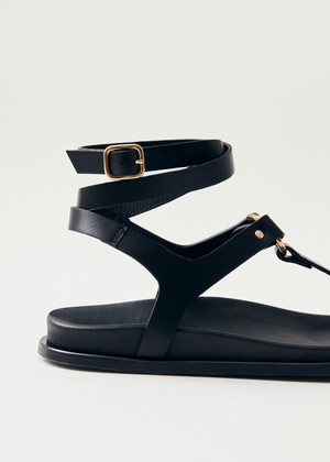 Kizzi Black Leather Sandals from Alohas