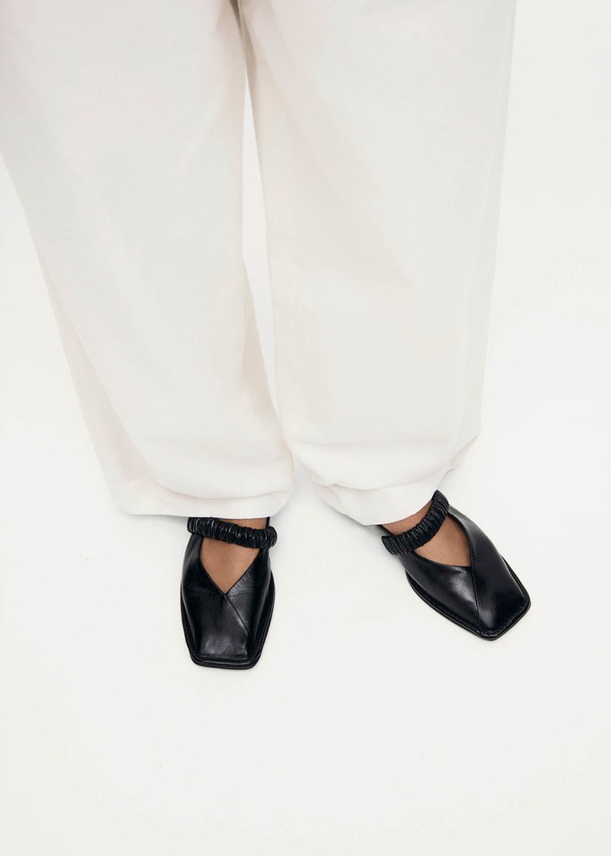 Lautan Black Leather Ballet Flats from Alohas