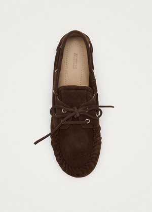 Rowan Suede Brown Leather Loafers from Alohas