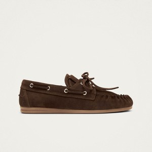 Rowan Suede Brown Leather Loafers from Alohas