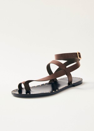 Tallula Brown Leather Sandals from Alohas