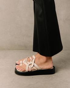 Cool Cream Leather Sandals van Alohas