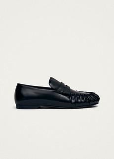 Aven Black Leather Loafers via Alohas