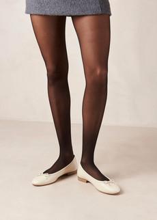 Oriana Cream Leather Ballet Flats via Alohas