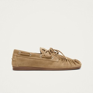 Rowan Suede Beige Leather Loafers from Alohas