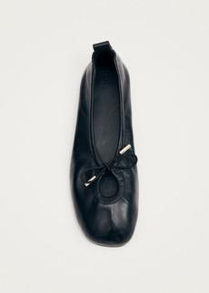 Rosalind Black Leather Ballet Flats via Alohas