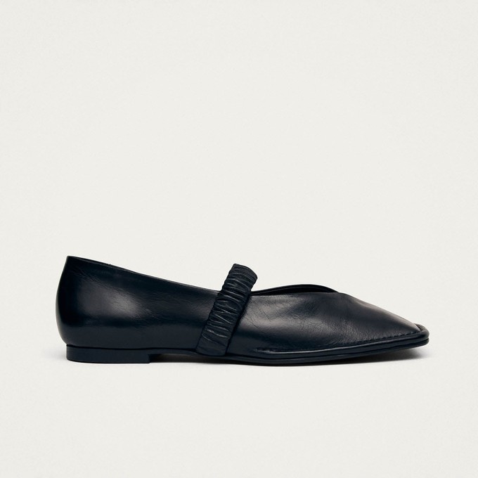 Lautan Black Leather Ballet Flats from Alohas