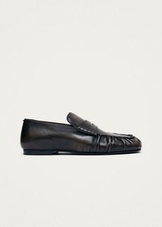 Aven Vintage Effect Brown Leather Loafers via Alohas