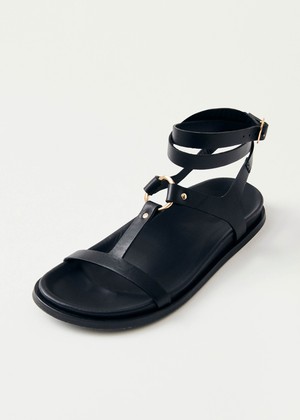 Kizzi Black Leather Sandals from Alohas