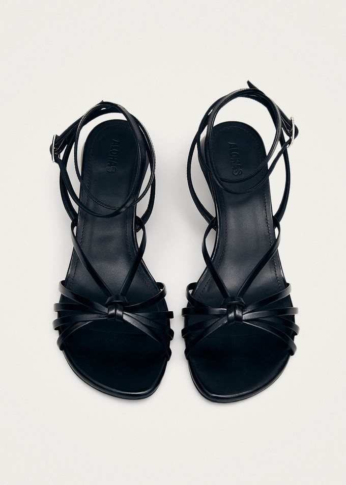 Soleia Black Leather Sandals from Alohas