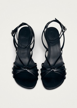 Soleia Black Leather Sandals from Alohas