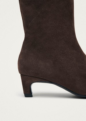 Ambar Suede Brown Leather Ankle Boots from Alohas
