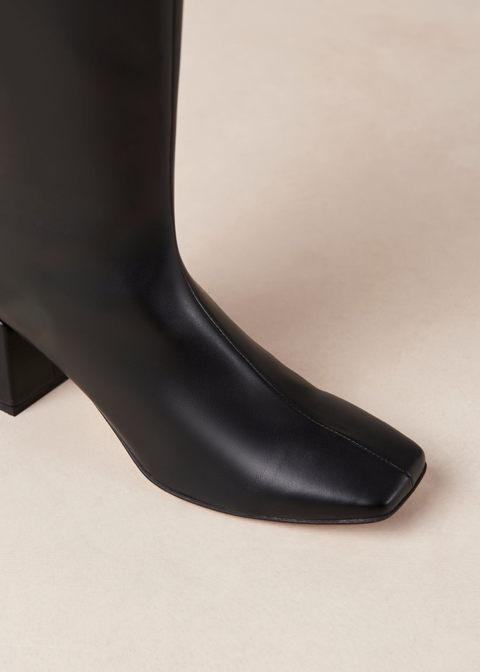 Chalk Black Vegan Leather Boots from Alohas