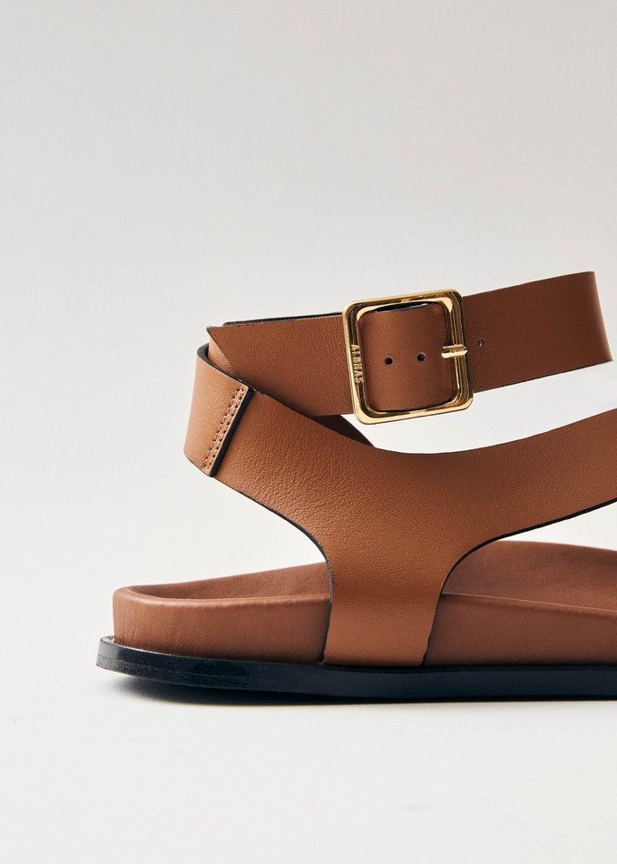 Myles Tan Leather Sandals from Alohas