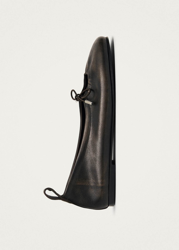 Rosalind Brushed Brown Leather Ballet Flats from Alohas