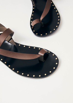 Tallula Brown Leather Sandals from Alohas