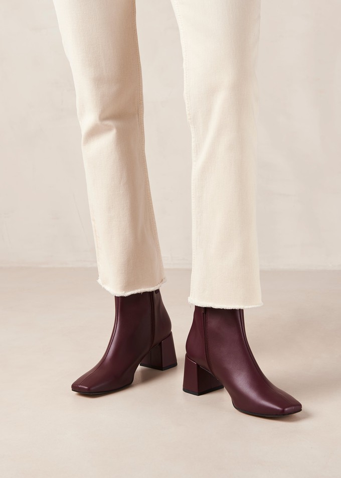 Watercolor Beet Vegan Leather Ankle Boots from Alohas