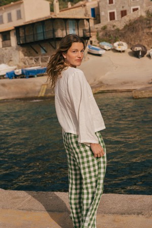 Adele linen wrap top in White from AmourLinen