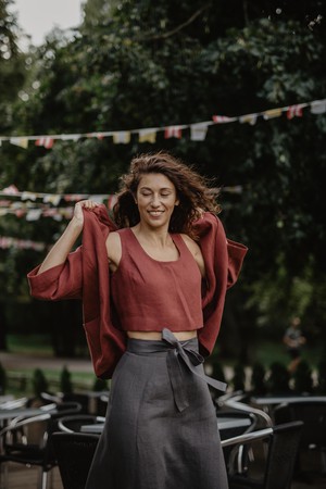 KYIV jacket in Terracotta from AmourLinen