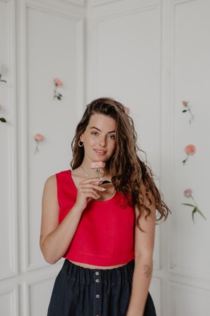 LISA top in Viva Magenta | sale from AmourLinen