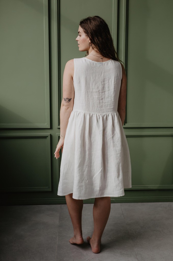 Linen sleeveless summer dress HAZEL XS Dusty Rose from AmourLinen
