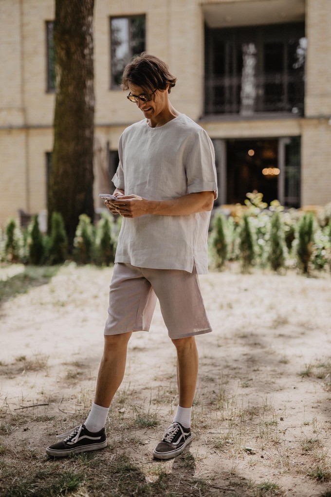 Atlas oversized linen top in Cream from AmourLinen