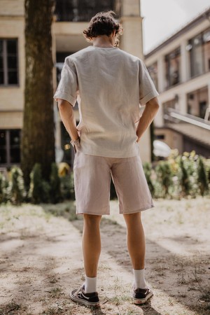 Atlas oversized linen top in Cream from AmourLinen