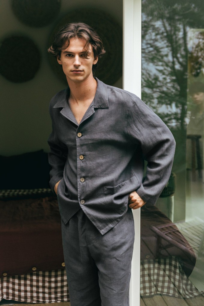 Loungewear set OLIVER in Charcoal from AmourLinen