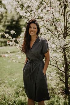 Olivia linen wrap dress in Charcoal via AmourLinen