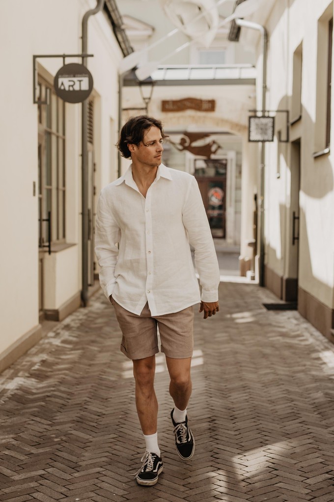 Hector classic linen shirt in White from AmourLinen