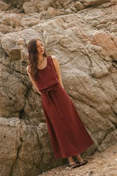 Iris linen wrap skirt in Terracotta via AmourLinen