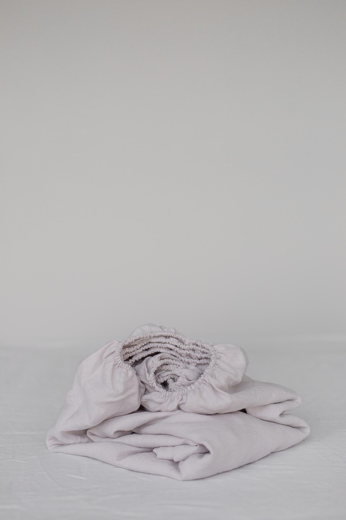Linen fitted sheet in Cream from AmourLinen