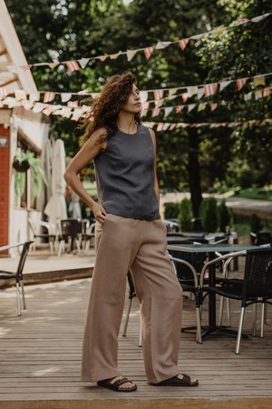 COLETTE top in Charcoal from AmourLinen
