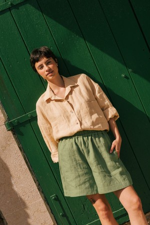 BETTY shorts in Matcha Green from AmourLinen