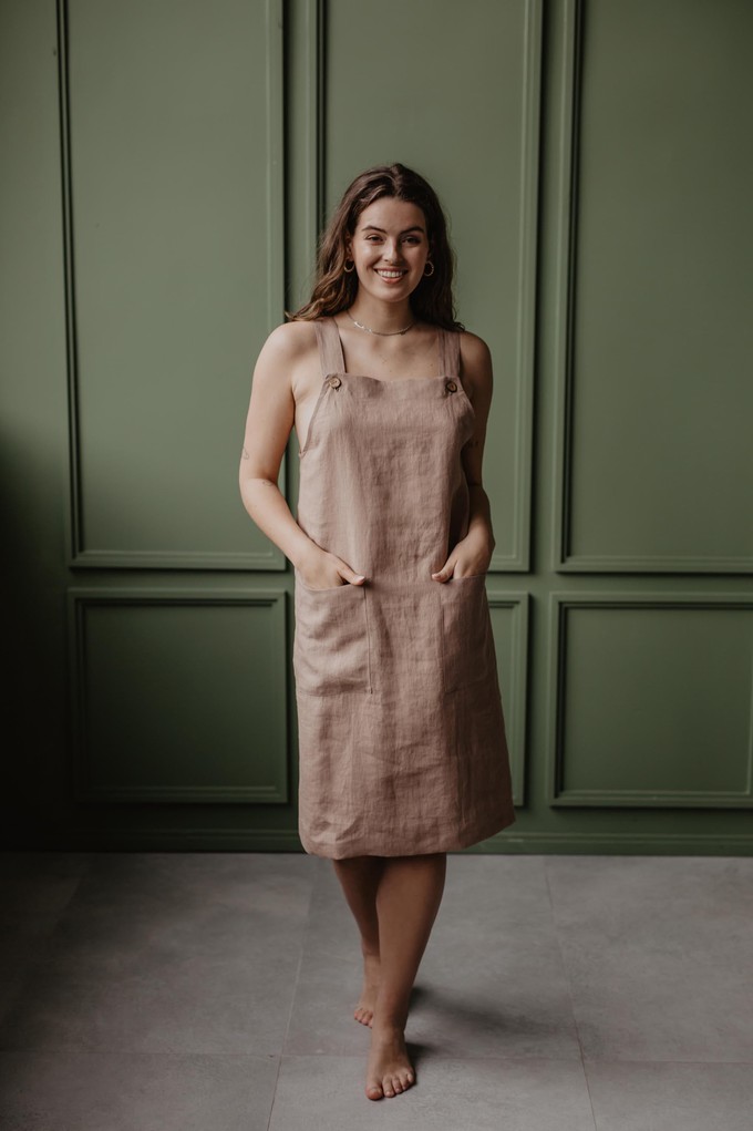 Linen apron dress JADE from AmourLinen