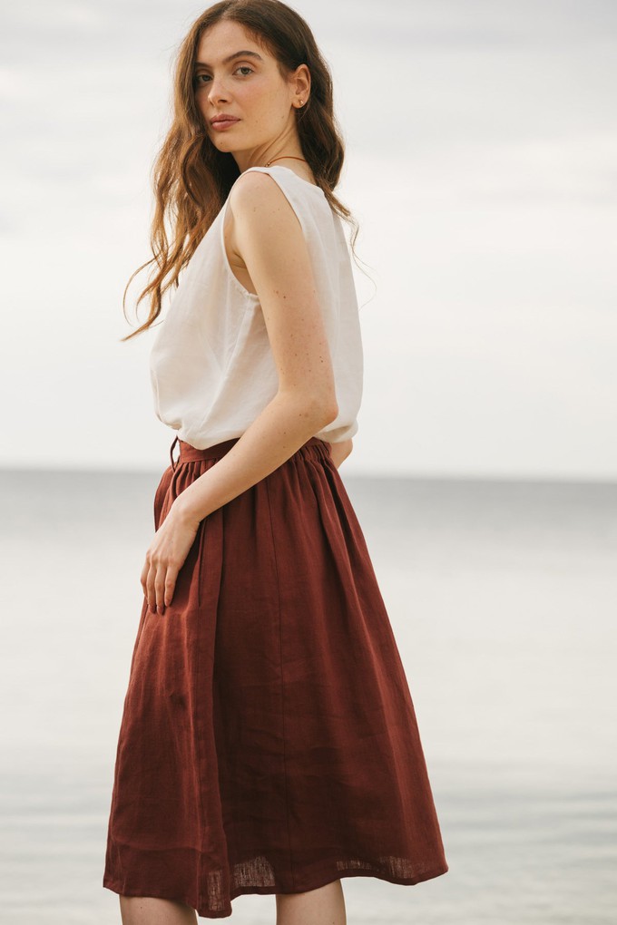 Colette classic linen top in White from AmourLinen