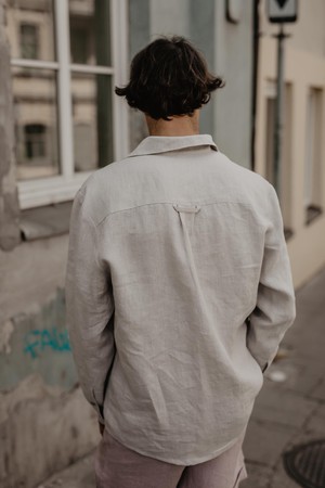 Hector classic linen shirt in Cream from AmourLinen
