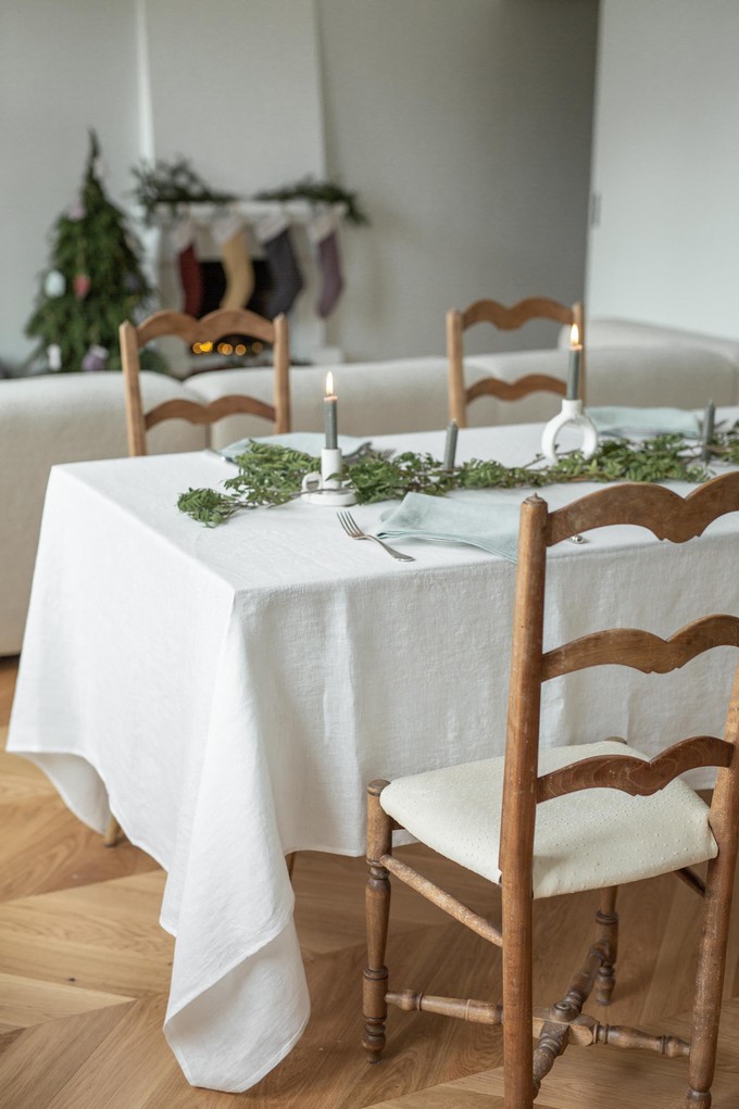 Linen tablecloth in White from AmourLinen